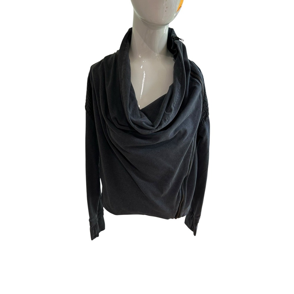 Lululemon Jacket Womens 4 Charcoal Gray Sway‎ Cowl Neck Vented Sweatshirt